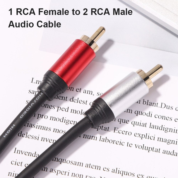 1RCA Female to 2RCA Male Audio Cable Adapter for Speaker DVD TV Laptop Portable RCA Audio Y Splitter Cable