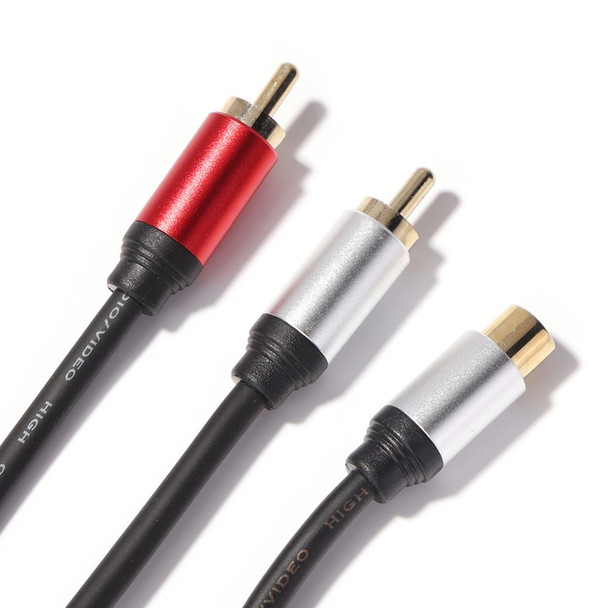 1RCA Female to 2RCA Male Audio Cable Adapter for Speaker DVD TV Laptop Portable RCA Audio Y Splitter Cable