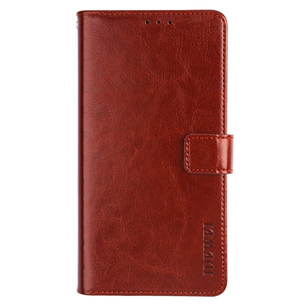 IDEWEI For Infinix Note 12 4G Crazy Horse Texture PU Leather Flip Wallet Cover Phone Shell Stand Feature Protective Case - Brown