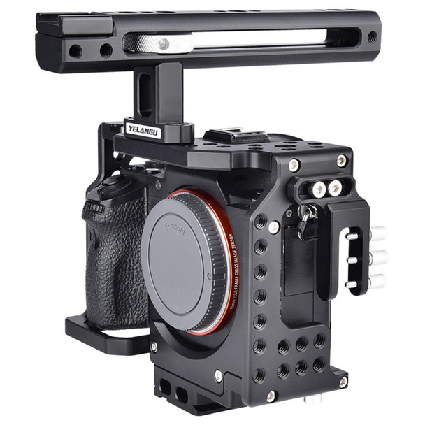 YELANGU CA7 SLR Camera Protective Cage for Sony Camera, Anti-rust Hard Aviation Aluminum Camera Frame Kit Gimbal Stabilizer