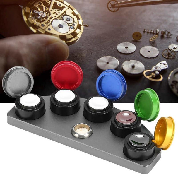 Full Metal Spot Oil Cup Stand  Oiler Watch Repair Tool, Style: Four Oils Cups Colorful