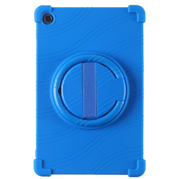 For Lenovo Tab M10 Plus (3rd Gen) / Xiaoxin Pad 2022 10.6 inch 125FU / 128FU Silicone Protective Cover Rotary Hand Grip Kickstand Shockproof Tablet Case - Dark Blue