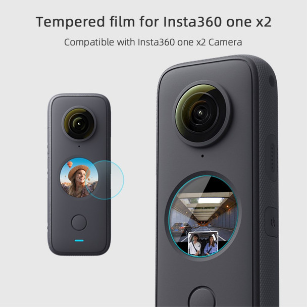 EWB8182_1 HD Tempered Glass Screen Protector Protective Film for Insta360 ONE X2 Panoramic Camera