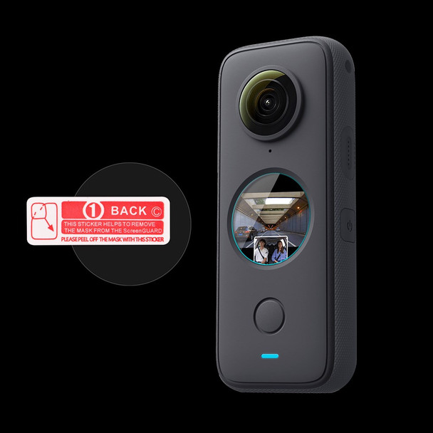 EWB8182_1 HD Tempered Glass Screen Protector Protective Film for Insta360 ONE X2 Panoramic Camera