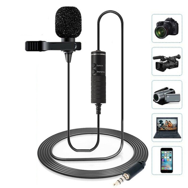 MB-Q01 Lavalier Microphone Clip-on 3.5mm Collar Condenser Lapel Mic