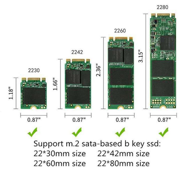 F018-Micro USB3.0 Port M.2 NGFF B Key SSD External Hard Drive Enclosure Hard Disk Box (Single Wire 6Gbps)