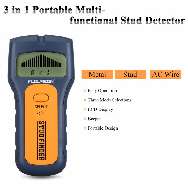 TS79 Handheld 3 in 1 Stud Finder Wire Metal Wood Detector Wall Scanner with LCD Display