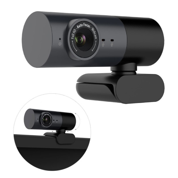 HD 1080P USB Computer Camera Rotatable Live Streaming Video Conference Webcam with Built-in Microphone