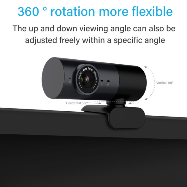HD 1080P USB Computer Camera Rotatable Live Streaming Video Conference Webcam with Built-in Microphone