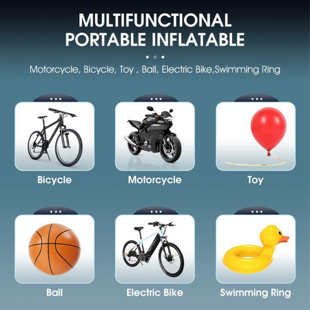WEST BIKING YP0711135 120PSI Motorcycle E-Bike Bicycle Tire Air Pump Basketball Inflatable Toy Inflator - Black