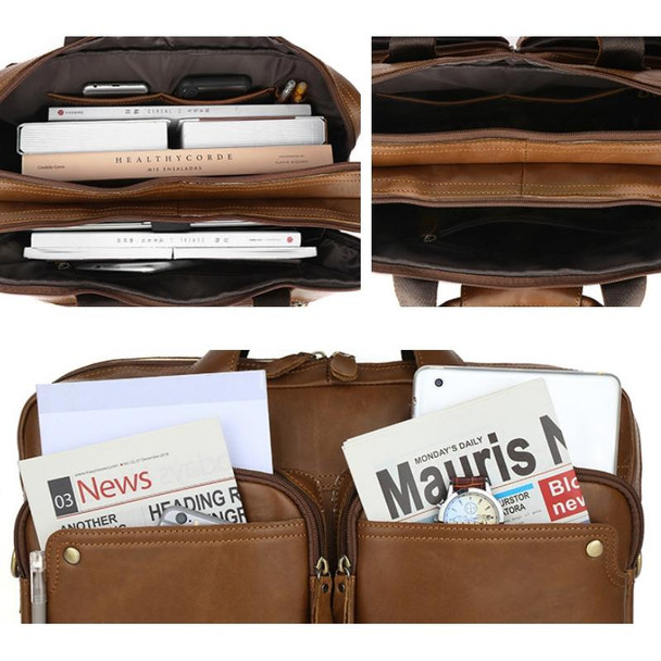 9914 Large-Capacity Men Laptop Bag One-Shoulder Business Briefcase(Black)