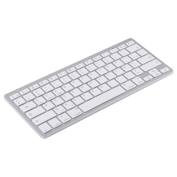 WB-8022 Ultra-thin Wireless Bluetooth Keyboard for iPad, Samsung, Huawei, Xiaomi, Tablet PCs or Smartphones, French Keys(Silver)