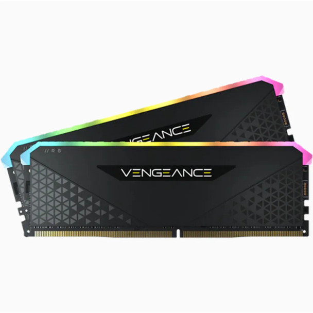 Corsair VENGEANCE® RGB RS 32GB (2 x 16GB) DDR4 DRAM 3600MHz C16 Memory Kit; 18-22-22-42; 1.2V; Black.