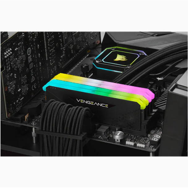Corsair VENGEANCE® RGB RS 32GB (2 x 16GB) DDR4 DRAM 3600MHz C16 Memory Kit; 18-22-22-42; 1.2V; Black.