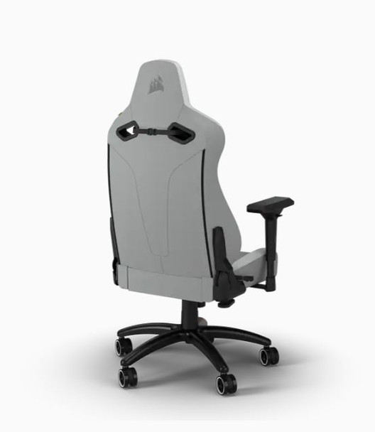 CORSAIR TC200 Leatherette Gaming Chair; Standard Fit; Light Grey/White