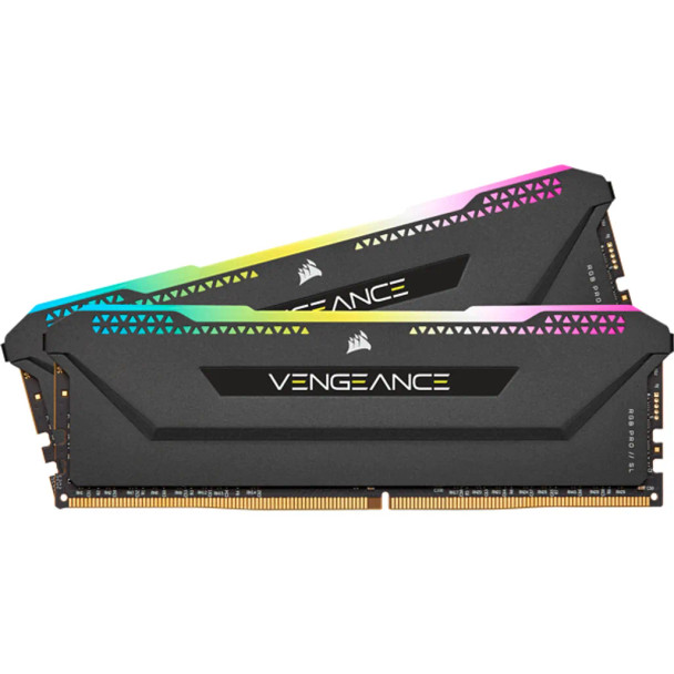 Corsair VENGEANCE® RGB PRO SL 32GB (2 x 16GB) DDR4 DRAM 3600MHz C18 Memory Kit; 18-22-22-42; 1.35; Black