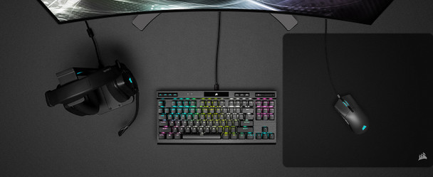 Corsair K70 RGB TKL Mechanical Gaming Keyboard; Backlit RGB LED; Cherry MX Speed Keyswitches; Black