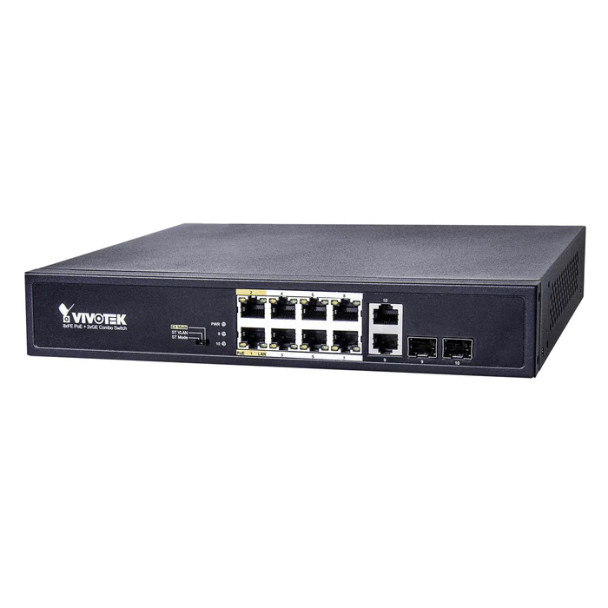 VIVOTEK AW-FGT-100D-120 1U Ethernet PoE Unmanaged Switch - Black