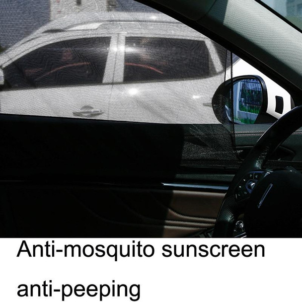 1 Pair Mesh Linen Car Adhesive Curtain Sunshade(Front Window)