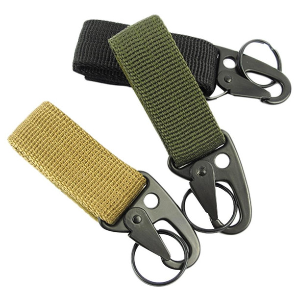 10PCS Outdoor Camping  Carabiner Backpack Hooks Olecranon Molle Hook Survival Gear EDC Nylon Keychain Clasp(Khaki)