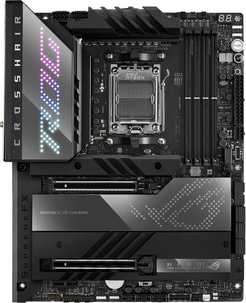 ASUS ROG CROSSHAIR X670E HERO AMD X670E Ryzen Socket AM5 ATX Desktop Motherboard