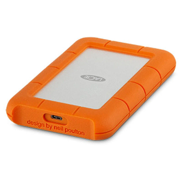 Seagate LaCie Rugged USB-C 1TB Orange and Silver External Hard Drive