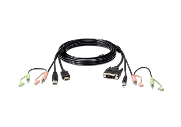 1.8m USB HDMI to DVI-D KVM cable with Audio