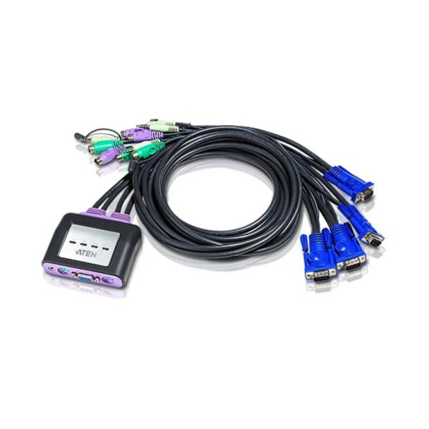 ATEN 4-Port PS2 VGA Cable-Built-in KVM with Audio support