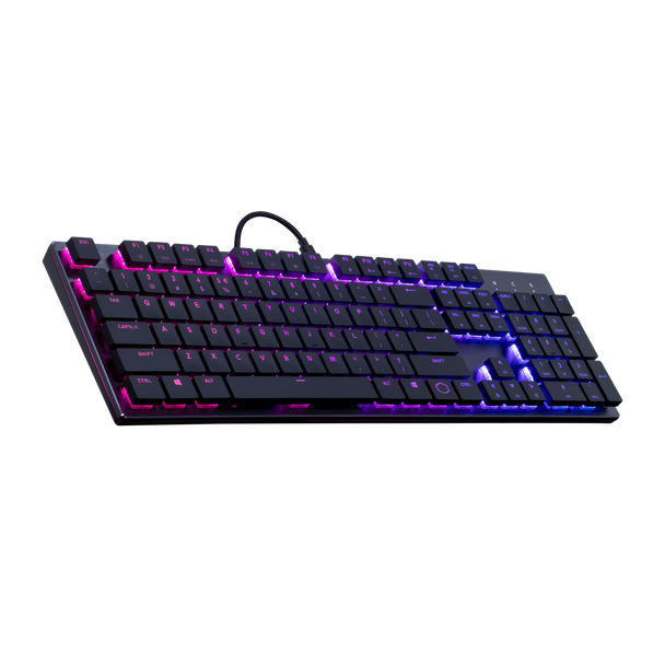 Cooler Master SK650 RGB Keyboard; Brushed Aluminum;Standard Layout; Red Cherry MX Low Profile Mechanical Switches .