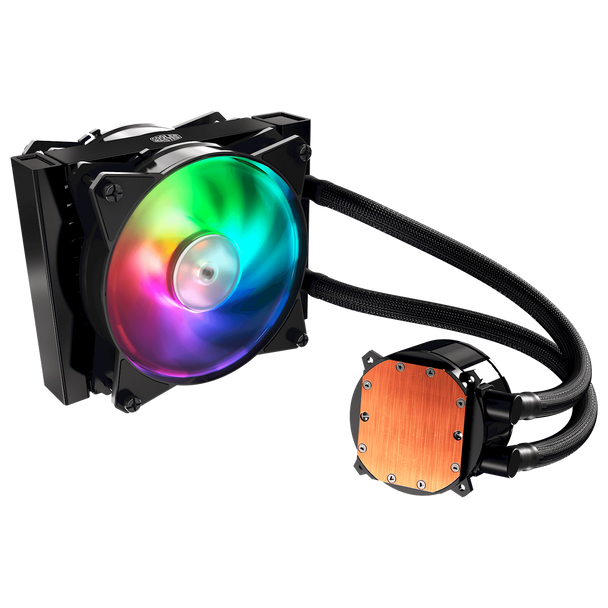 Cooler Master MasterLiquid ML120R ARGB Liquid Cooler; 120mm Radiator; 2 x 120mm MasterFan ARGB Fan; ARGB Pump Head. .