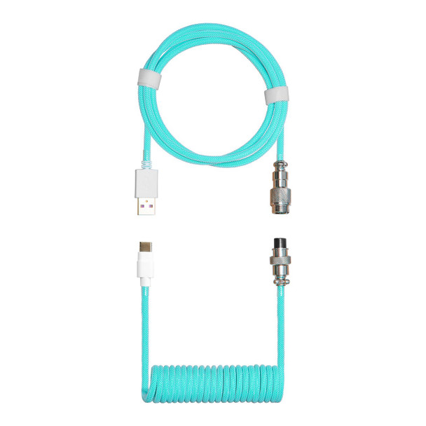 Cooler Master Coiled Cable; Double-Sleeved; Cyan; Type C