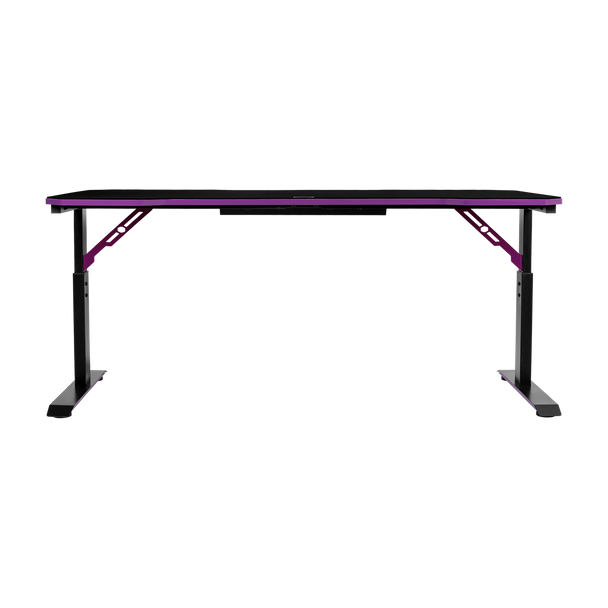 Cooler Master Gaming Desk GD160; Black and Purple; 3 level height adjustable; Cable management; Surface Mousepad.