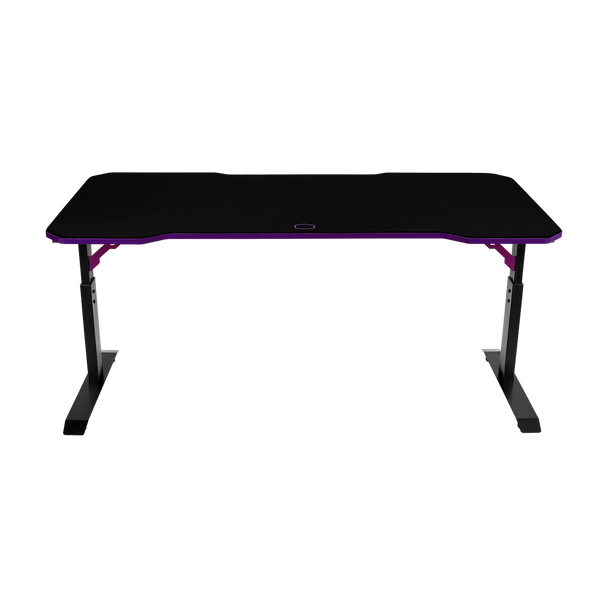 Cooler Master Gaming Desk GD160; Black and Purple; 3 level height adjustable; Cable management; Surface Mousepad.