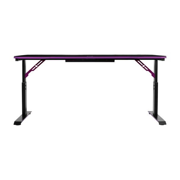 Cooler Master Gaming Desk GD160; Black and Purple; 3 level height adjustable; Cable management; Surface Mousepad.