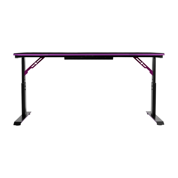 Cooler Master Gaming Desk GD160; Black and Purple; 3 level height adjustable; Cable management; Surface Mousepad.