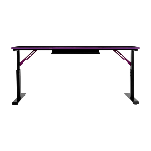 Cooler Master Gaming Desk GD160; Black and Purple; 3 level height adjustable; Cable management; Surface Mousepad.