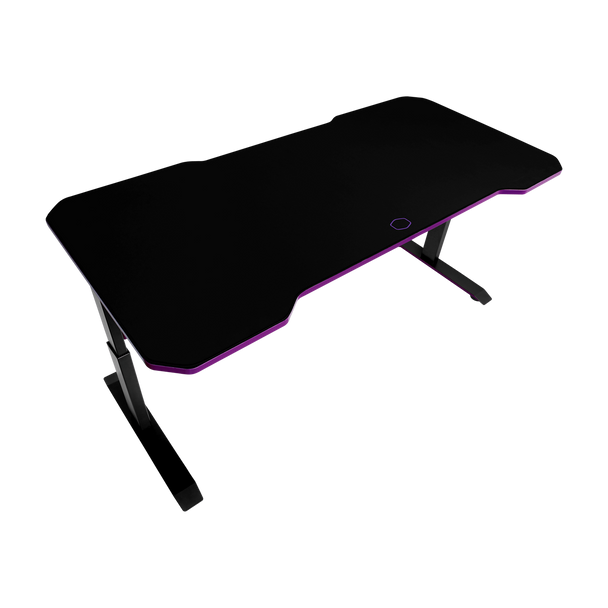 Cooler Master Gaming Desk GD160; Black and Purple; 3 level height adjustable; Cable management; Surface Mousepad.