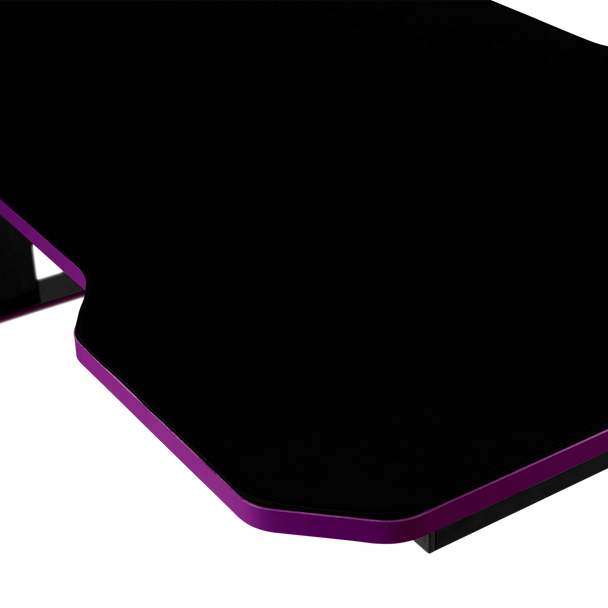 Cooler Master Gaming Desk GD160; Black and Purple; 3 level height adjustable; Cable management; Surface Mousepad.