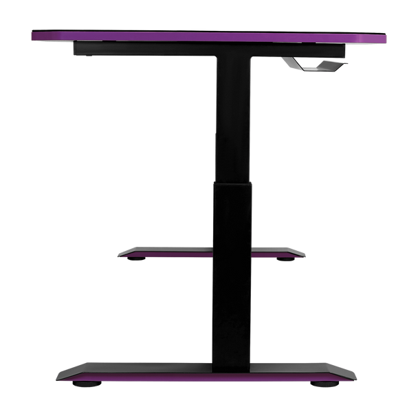 Cooler Master Gaming Desk GD160; Black and Purple; 3 level height adjustable; Cable management; Surface Mousepad.