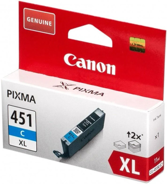 CANON CLI-451XL CYAN CARTRIDGE - 665 pages @ 5%