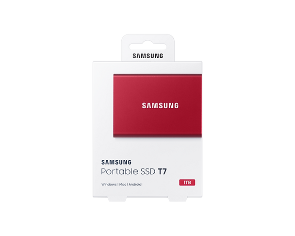 SAMSUNG T7 SHIELD 1 TB USB 3.2 PORTABLE RUGGEDISED SSD - RED