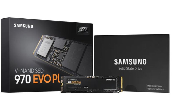 SAMSUNG 970 EVO Plus 250GB NVMe SSD - Read Speed up to 3500 MB/s; Write Speed to up 2300 MB/s; 150 TBW; 1.5 M HR MTBF