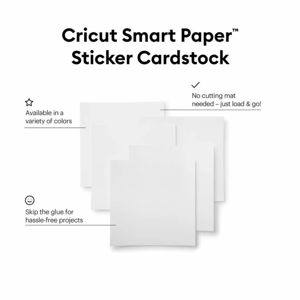 2008317 - Cricut Smart Sticker Cardstock 33x33cm 10 sheets (White)