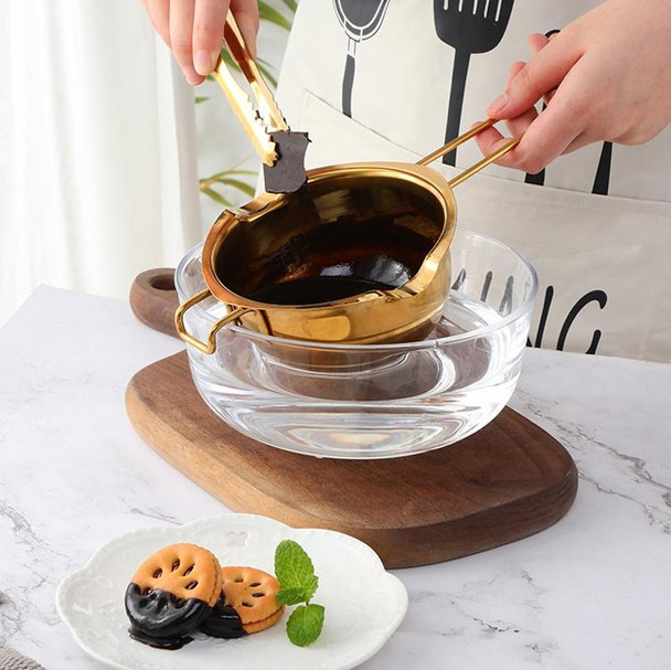 Cheese Butter Chocolate Stainless Steel Melting Bowl, Colour:  Gold