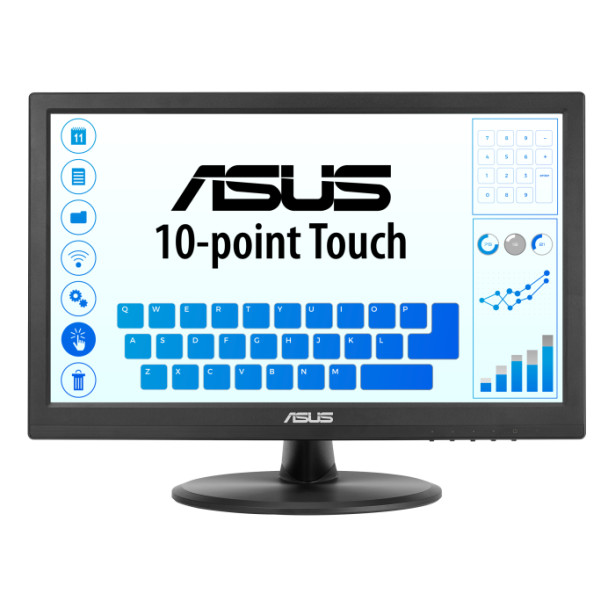 ASUS VT168HR Touch Monitor - 15.6'' (1366x768); 10-point Touch; HDMI; Flicker free; Low Blue Light; Wall-mountable; Eye care