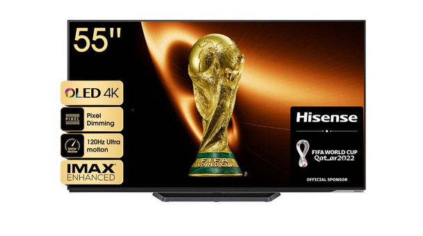 HISENSE LEDN55A8H 55'' 4K OLED; Infinite Blacks;OLED Colour;Ultra Viewing Angle;Pixel Maintenance; Dolby Vision IQ;IMAX Enhanced