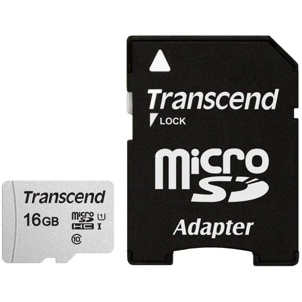 TRANSCEND 300S 16GB MICRO SD UHS-I U1 CLASS 10 READ 95 MB/S WRITE 45MB/S WITH SD ADAPTOR -TLC