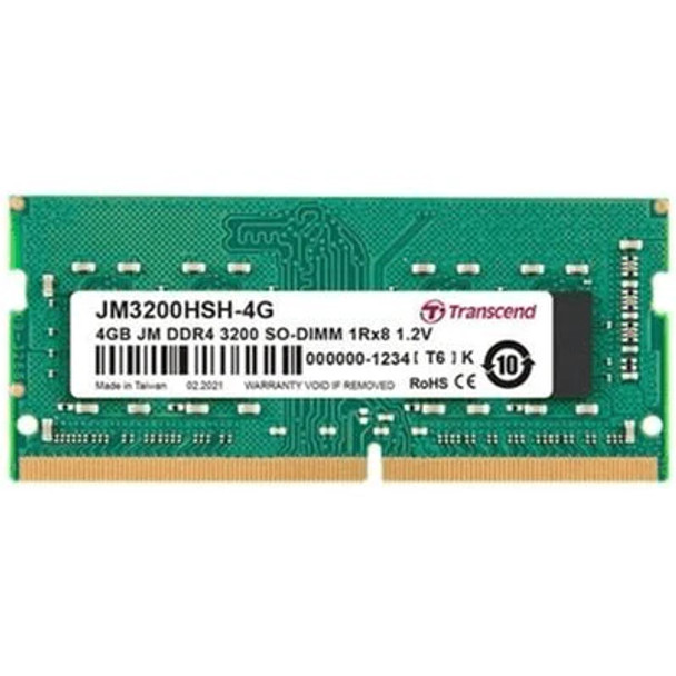 TRANSCEND 4GB DDR4 3200Mhz Notebook  SO-DIMM 1RX8 1GX8 CL22 1.2V