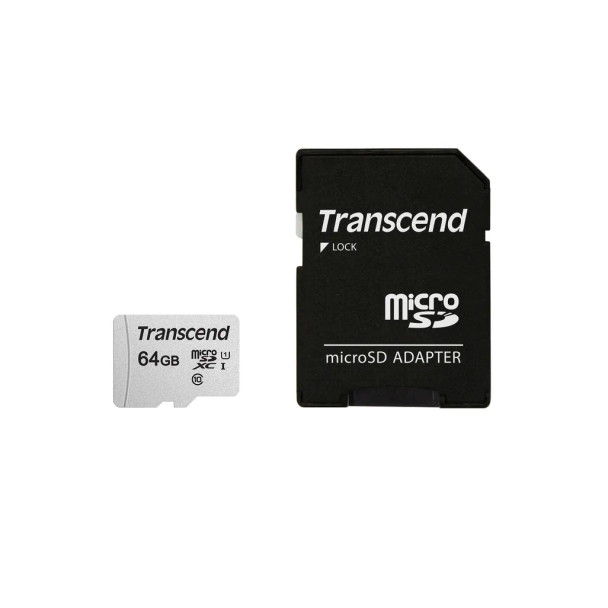 TRANSCEND 300S 64GB MICRO SD UHS-I U1 CLASS 10 READ 95 MB/S WRITE 45MB/S WITH SD ADAPTOR -TLC