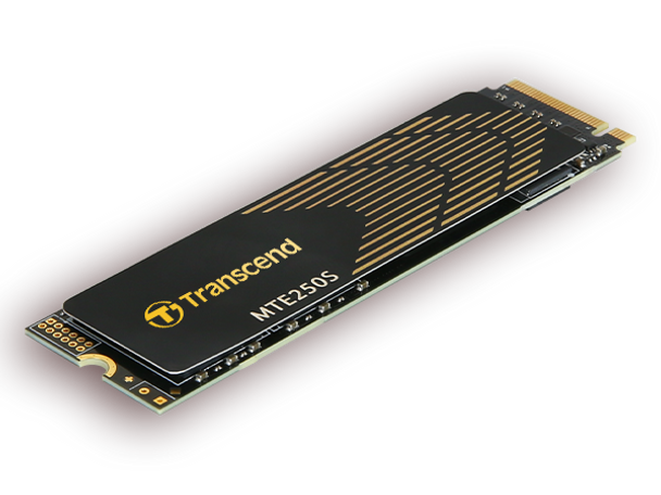 TRANSCEND 1TB MTE250S PCI-E  GEN 4X4 M.2 NVMe 2280 SSD NVMe3D TLC -7200 MB/s Read 6500 MB/s Write- with Graphen Head Spreader